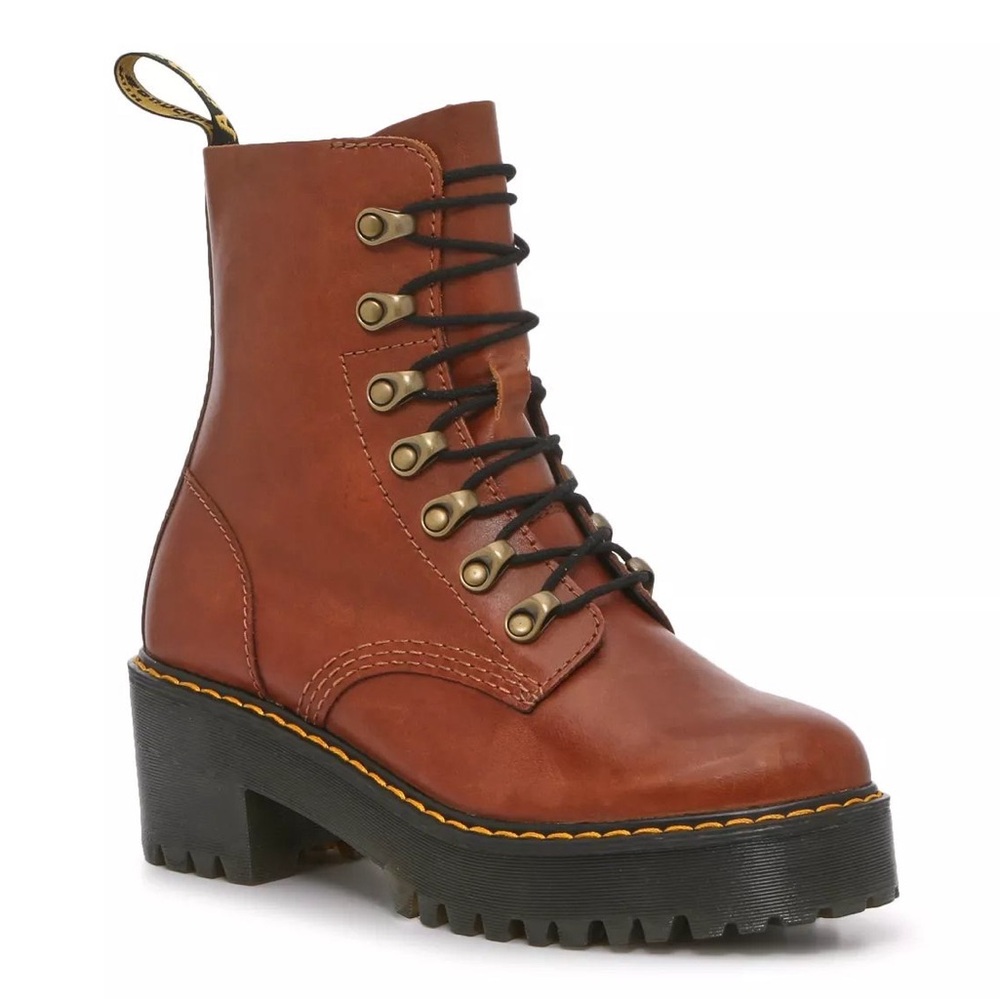 Dr. Martens Brown Leather Combat Boots